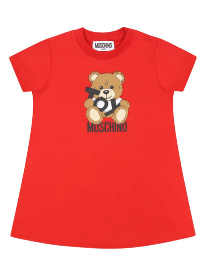 Vestido para bebé niña de peluche  rojo Teddy Bear MOSCHINO