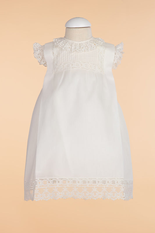 Vestido de bautizo GUIPUR ANTIGUO con gorro y bragita de la marca Belan