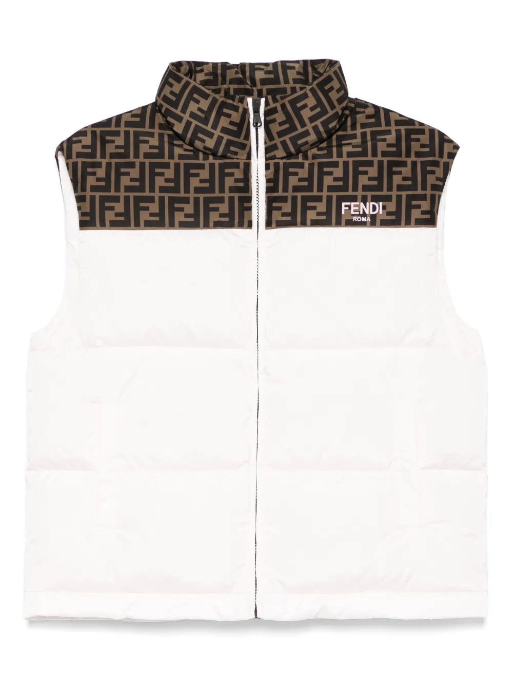 Chaleco acolchado júnior para niña de nylon de la marca Fendi