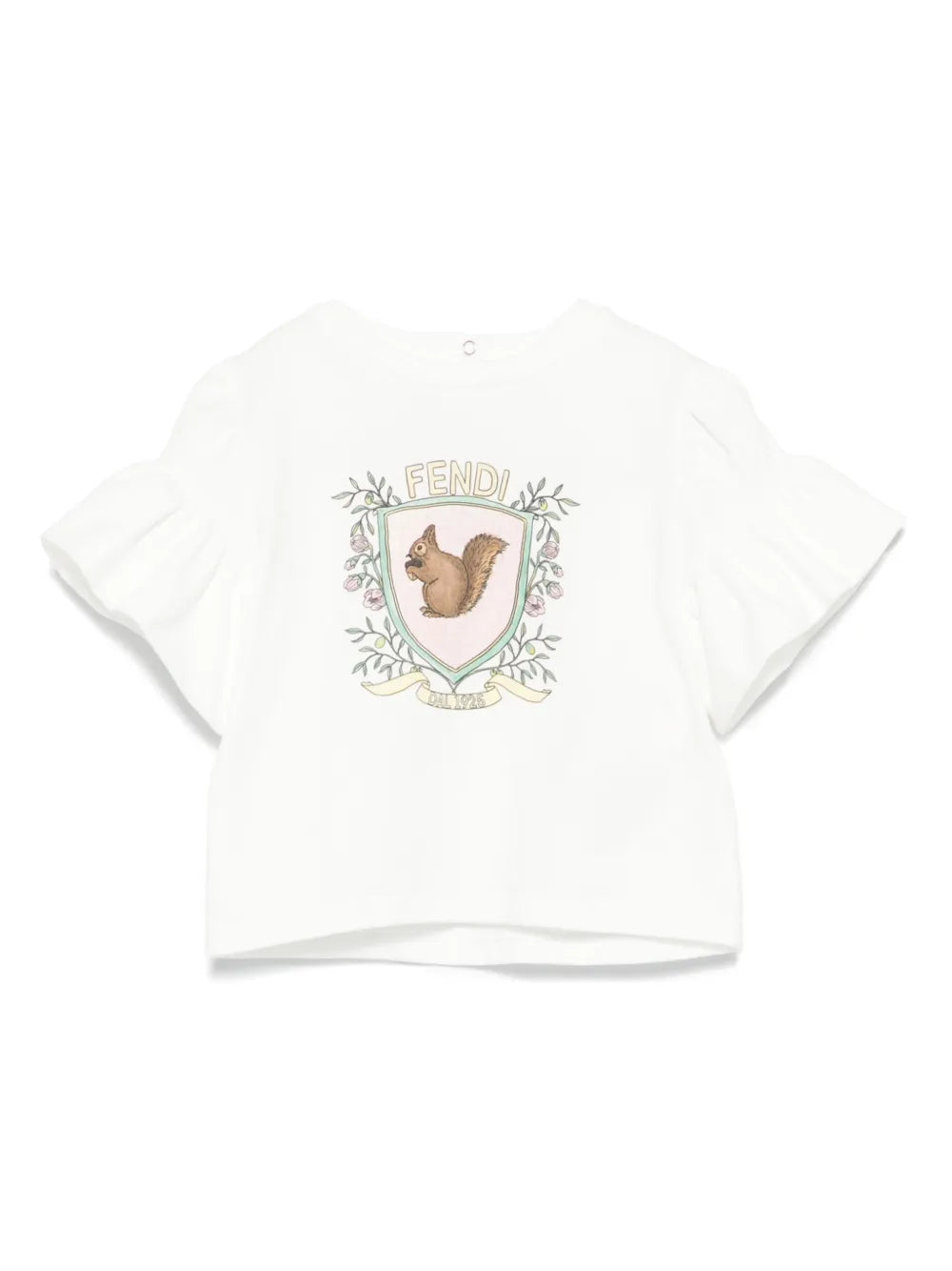 Camiseta blanca para bebé niña de la marca Fendi Kids