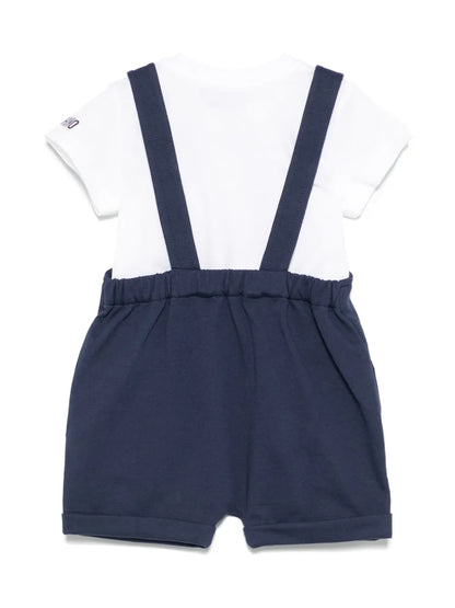 Conjunto para bebé niño de camista y peto de felpa azul MOSCHINO