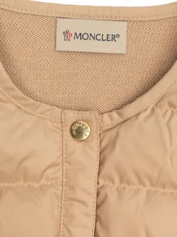 Cardigan de algodón acolchado beige para niña MONCLER