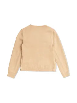 Cardigan de algodón acolchado beige para niña MONCLER