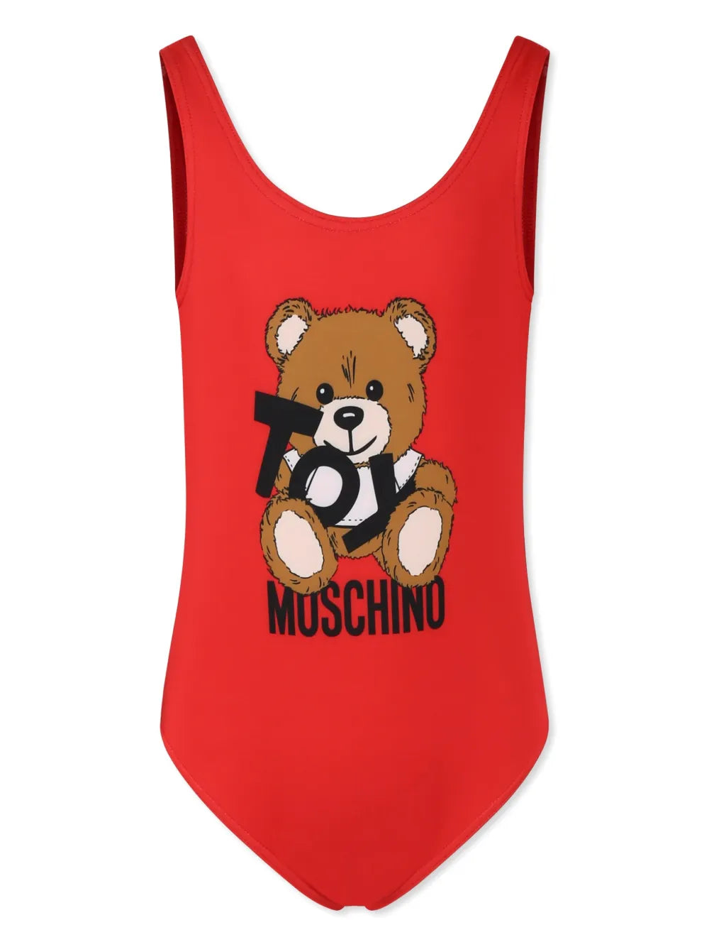 Bañador de una pieza de lycra rojo Teddy Bear MOSCHINO para niña