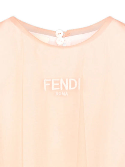Vestido para bebé niña de tul con logo de la marca Fendi Kids