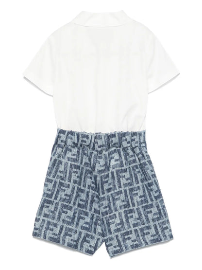 Set de camisa blanca y pantalones cortes para bebe niño