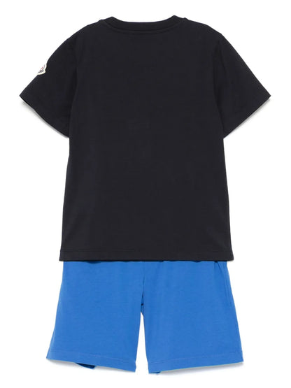 Conjunto de algodón azul con motivo de tiburón MONCLER para niño