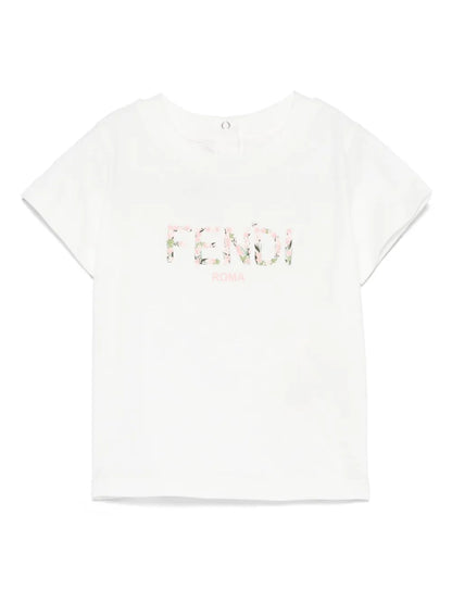 Camiseta para bebé niña con estampado floral multicolor Fendi Kids