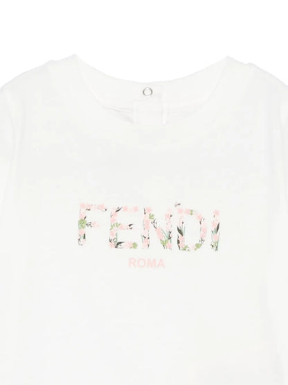 Camiseta para bebé niña con estampado floral multicolor Fendi Kids