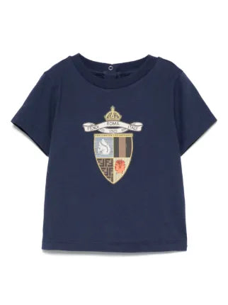 Camiseta azul para bebé niño de la marca Fendi Kids