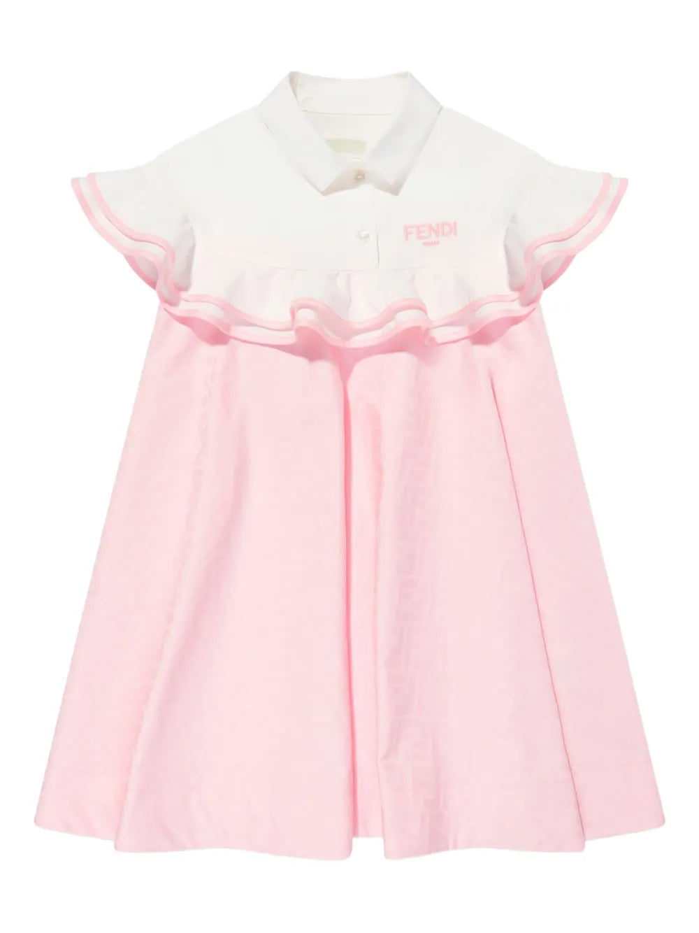 Vestido júnior en tejido jacquard de algodón de la marca Fendi Kids para niña