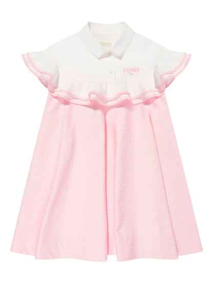 Vestido júnior en tejido jacquard de algodón de la marca Fendi Kids para niña