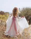 Amelia communion dress for girl from Manuela Macias brand.