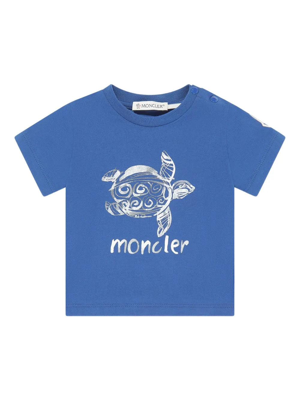 Camiseta de algodón azul con motivo acuático MONCLER para bebé niño