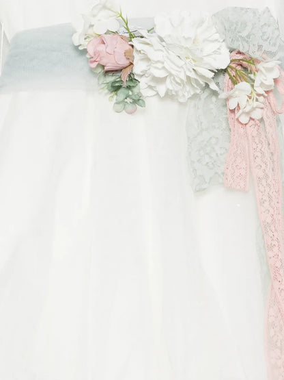 Vestido de ceremonia blanco 230 para niña de la marca MIMILÚ