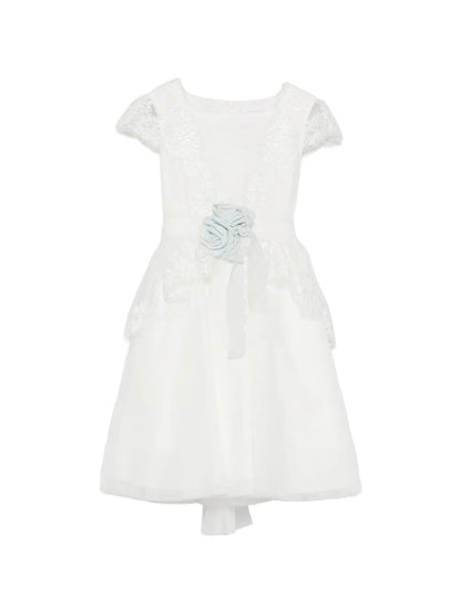 Ceremony dress 962 in white color for girls by MIMILÚ brand