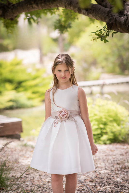 Vestido de ceremonia blanco 105 para niñas de la marca MIMILÚ