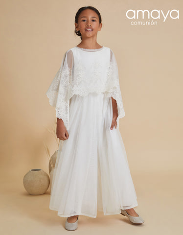 Overall with convertible cape 616032 for communion of the brand AMAYA