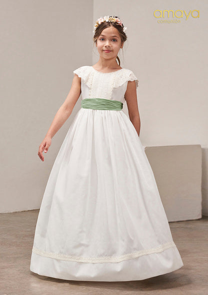 Vestido de comunión 637003MD con media manga (diferente de la foto) la marca AMAYA
