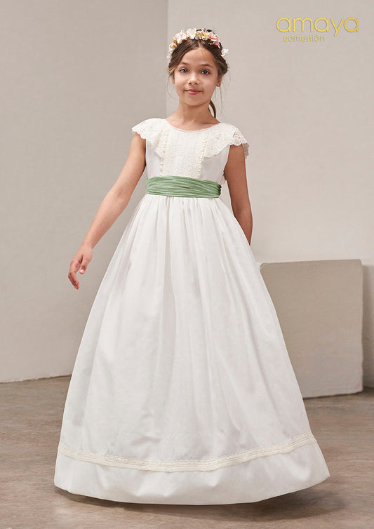 Vestido de comunión 637003MD con media manga (diferente de la foto) la marca AMAYA