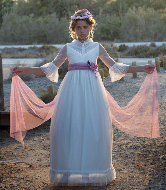 Vestido Alma Lila de la marca MON AIR (corona de flores incluida)