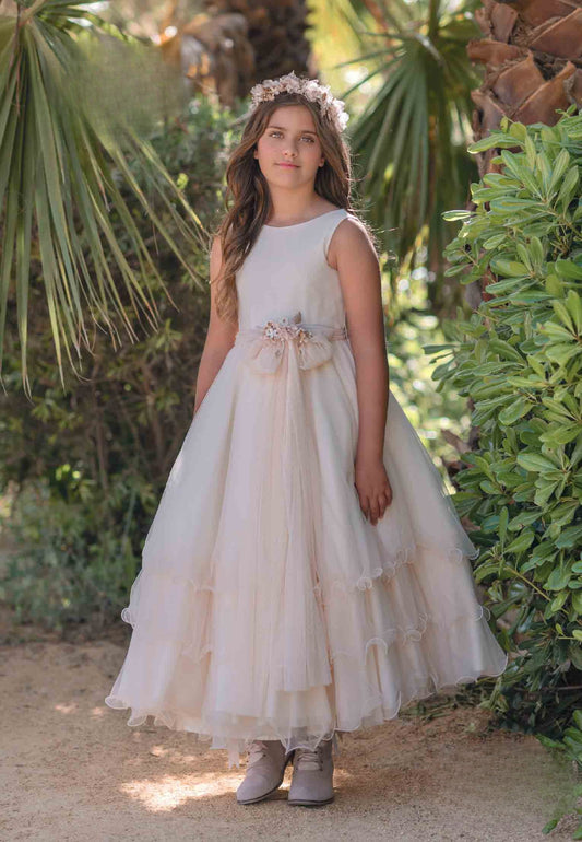 Vestido de comunión 518 para niñas de la marca MIMILÚ