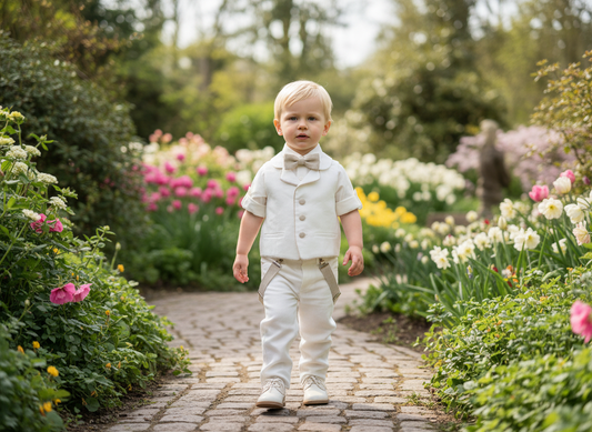 Set completo de lino blanco para bebé niño DOLCE BAMBINI