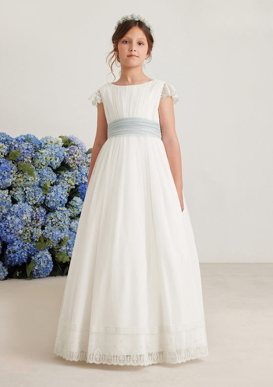 Vestido de comunión 587011MC con encaje VERDE de la marca AMAYA