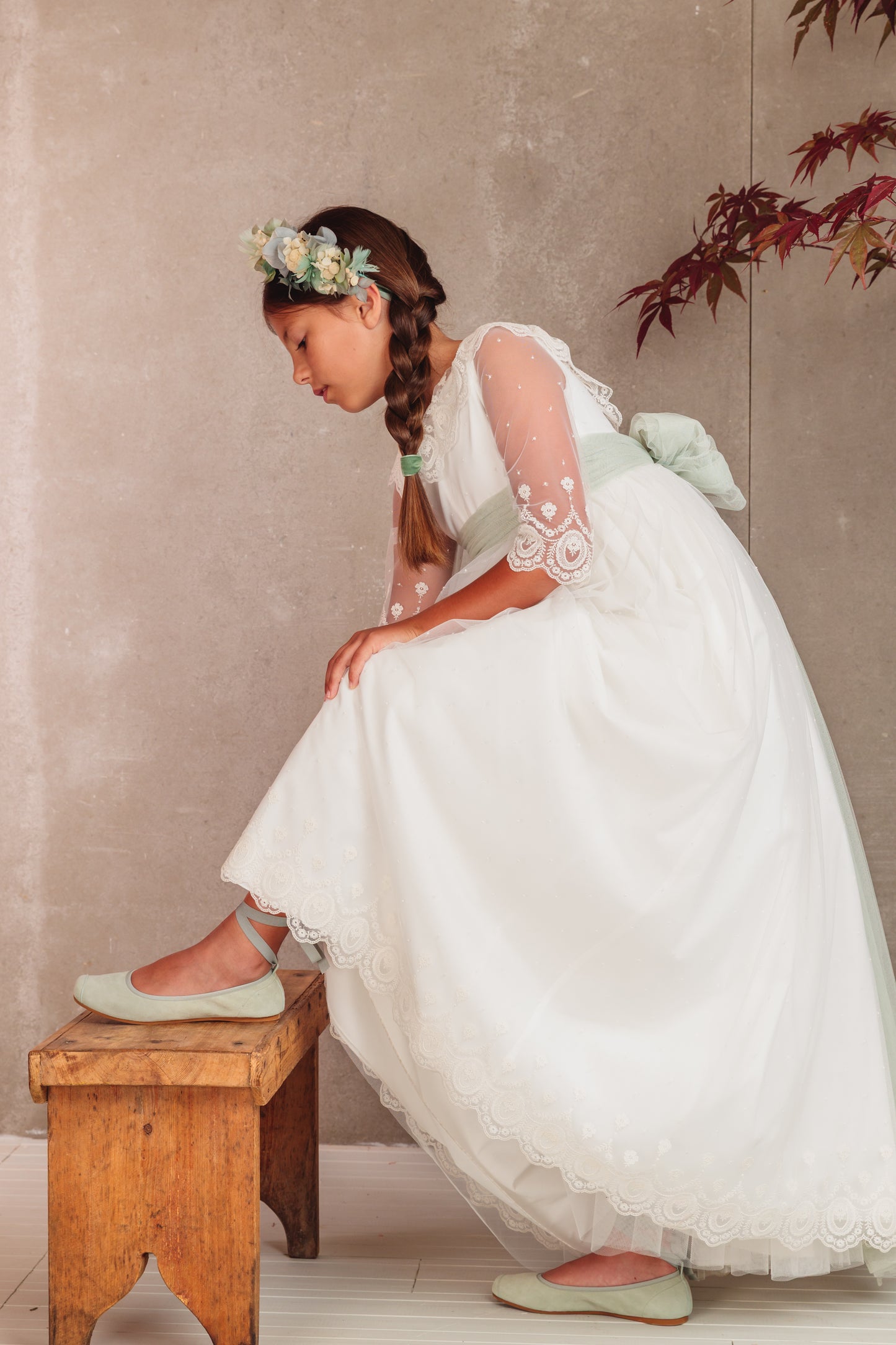 Vestido Clementine de comunión para niña de la marca Flor de C