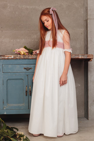 Communion dress Valeria for girl of the Flor de C brand