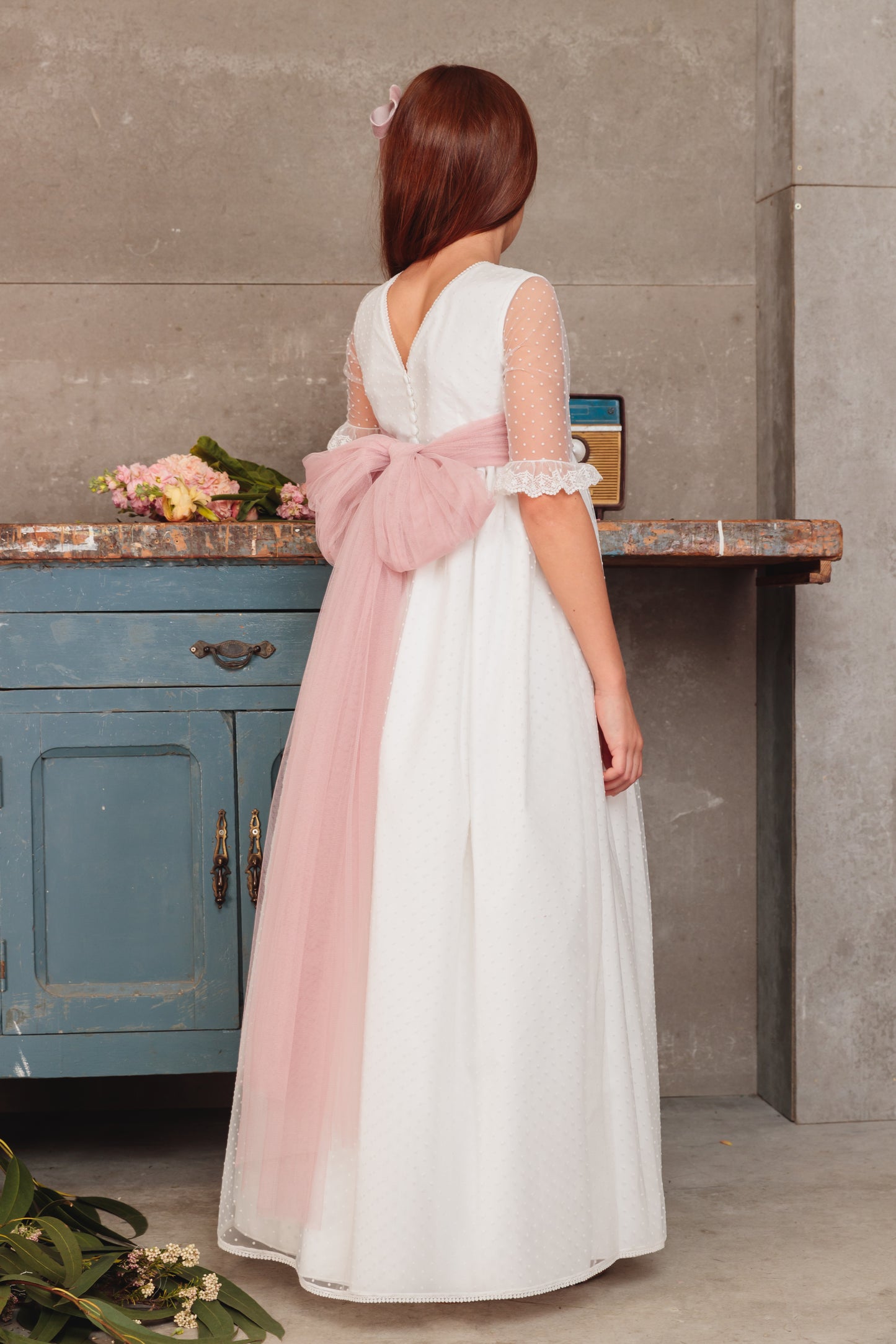 Vestido Valeria de comunión para niña de la marca Flor de C