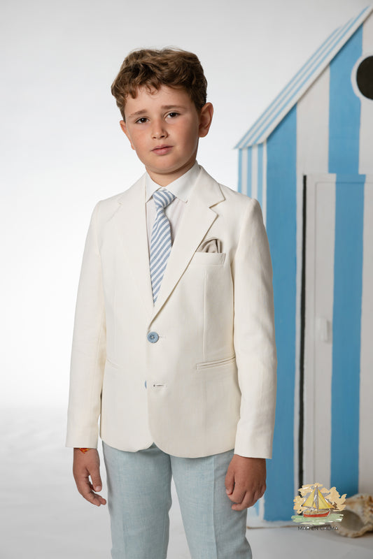 Complete suit with white blazer for child AMALIO RUBIO