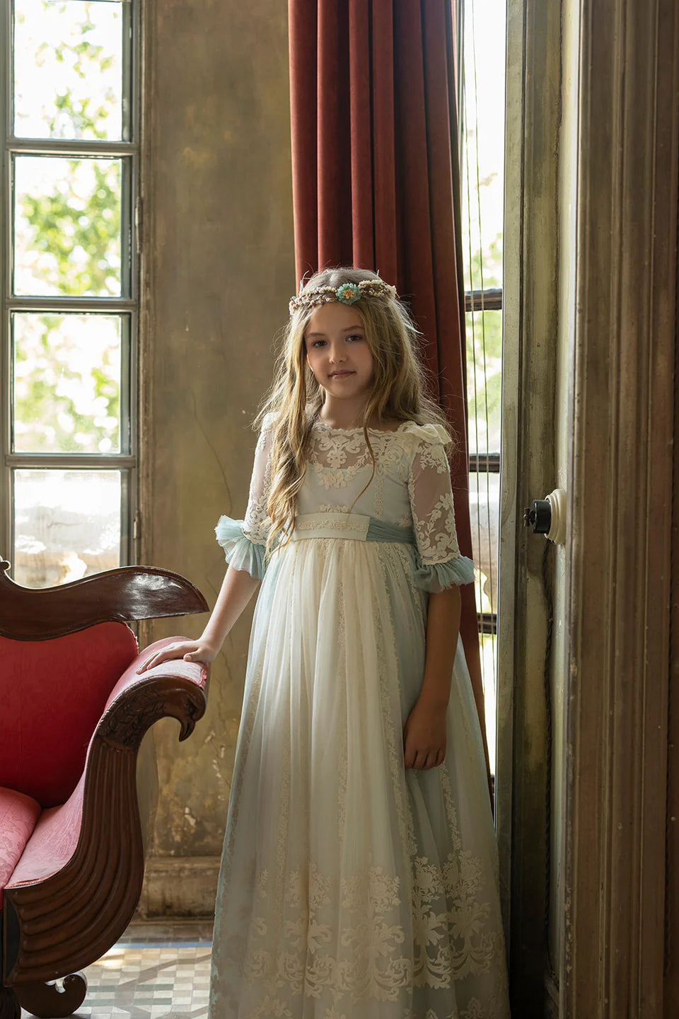 Communion dress Aloe for girls from MON AIR  brand.