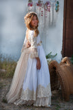 Amelia communion dress for girl from Manuela Macias brand.