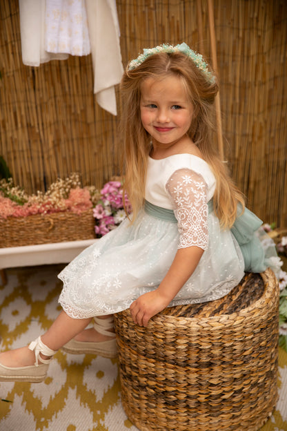 Vestido de ceremonia Macarena (Blanca) para niñas Coordinanos