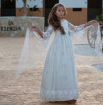 Amelia communion dress for girl from Manuela Macias brand.