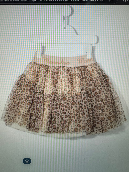 Falda tutú de tul con logo MONNALISA estampado animal de la marca MONNALISA