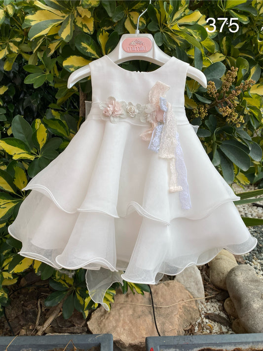 Vestido rosa de ceremonia 375 para bebé niña de la marca MIMILÚ