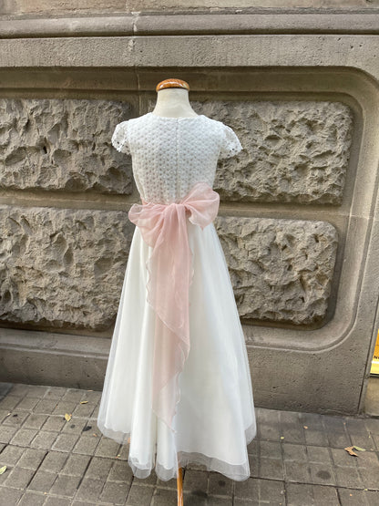 Vestido de comunión 554 para niña de la marca MIMILÚ