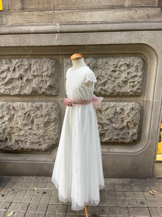 Vestido de comunión 554 para niña de la marca MIMILÚ