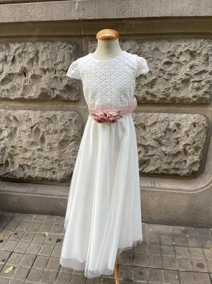 Vestido de comunión 554 para niña de la marca MIMILÚ