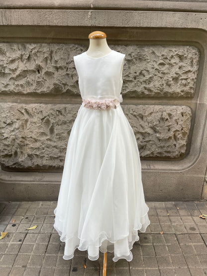 Vestido de comunión 504 para niñas de la marca MIMILÚ