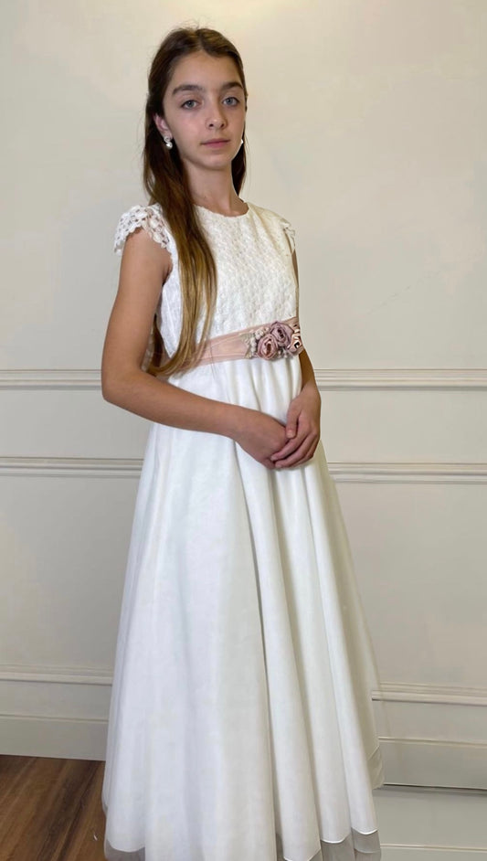Vestido de comunión 554 para niña de la marca MIMILÚ