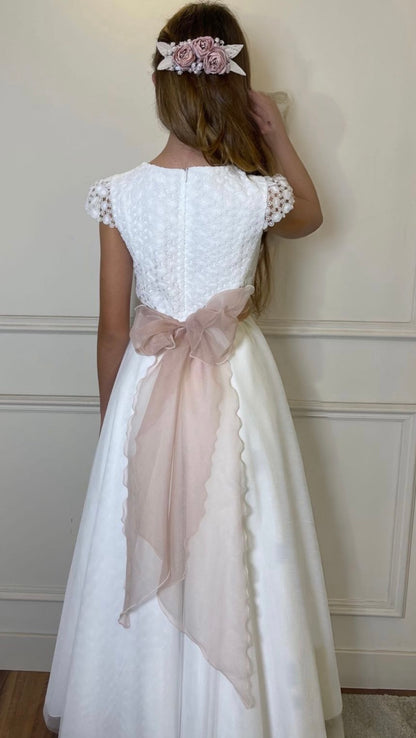 Vestido de comunión 554 para niña de la marca MIMILÚ