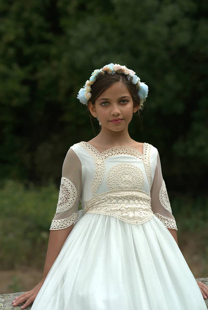 فستان LUNA LLENA من ماركة MON AIR (يتضمن تاج الزهرة) (نسخة)