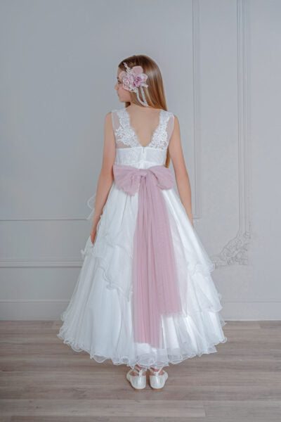 Vestido de comunión 518 para niñas de la marca MIMILÚ