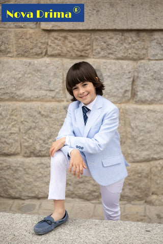 Full suit with light blue blazer for child NOVA DRIMA