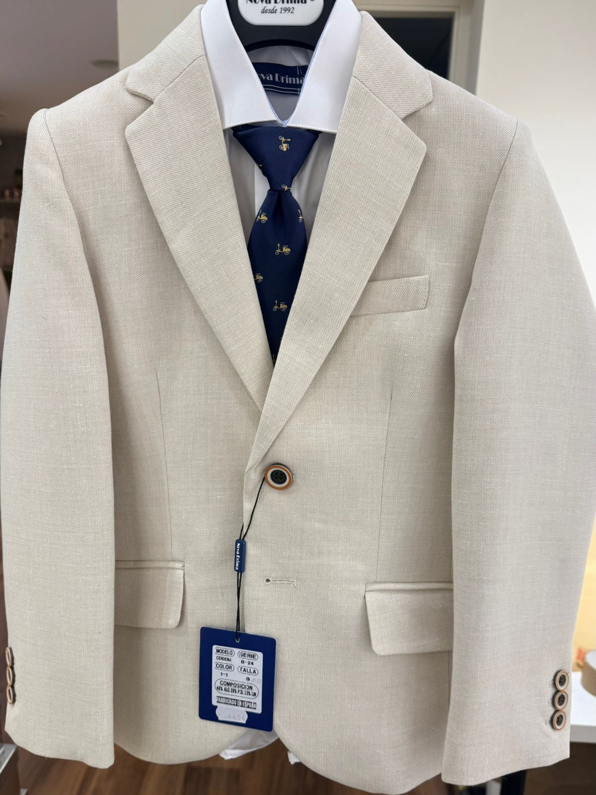 Traje completo Cerdena con americana beige para el niño NOVA DRIMA