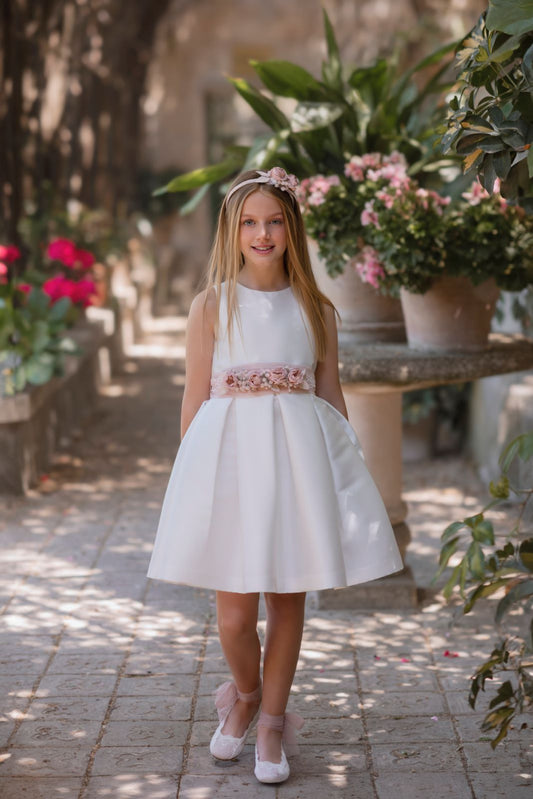 Vestido de ceremonia blanco 229 para niña de la marca MIMILÚ