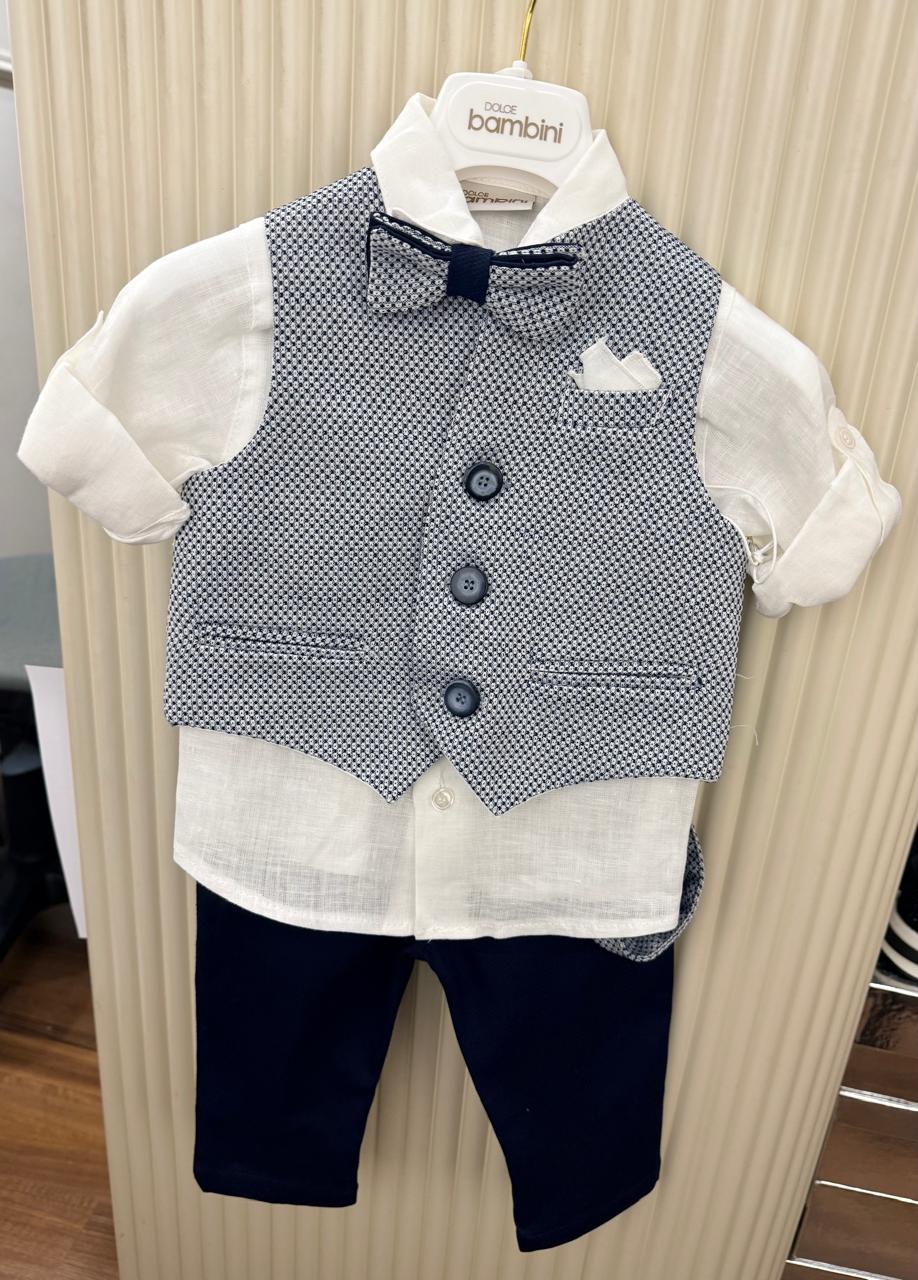 Set completo elegante de lino para bebé niño DOLCE BAMBINI
